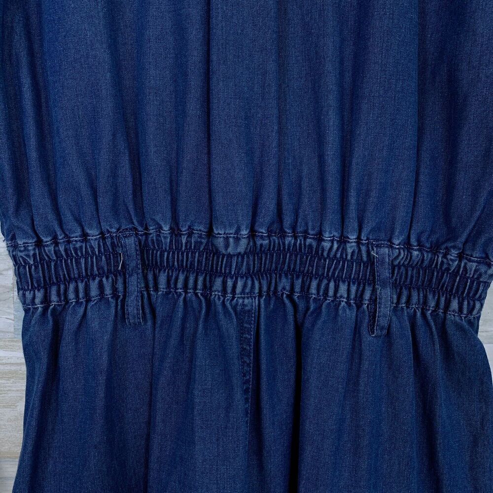 Talbots Chambray Midi Shirt Dress Blue Cottagecor… - image 8